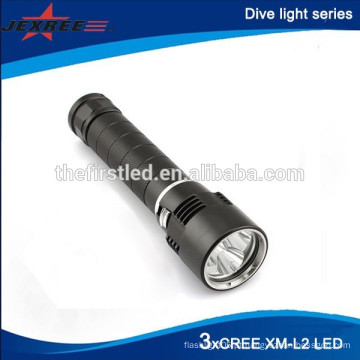 JEXREE 3xCree XM-L2 LED recarregável 3000lm mergulho mergulho luz de flash com suporte de garantia comercial